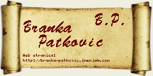 Branka Patković vizit kartica